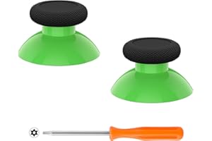 eXtremeRate Replacement Thumbsticks for Xbox Core Wireless Controller, Joysticks Repair Kit for Xbox Series X/S Controller, Custom Analog Stick Buttons for Xbox One S/X/Elite - Green & Black