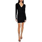 Forever 21 Womens Glitter Cowl Bodycon Mini Dress