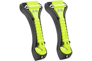 Cleverool Car Safety Hammer Window Breaker, 2-in-1 Emergency Escape Tool with Seat Belt Cutter for Women, 2 Pack Fluorescent Green Safety Escape Hammer for Car, Family
