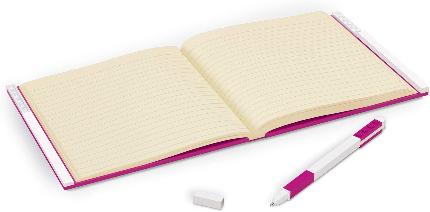 IQ LEGO Stationery Locking Notebook with Gel Pen - Violet, Medium - Image 3