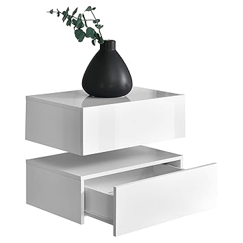 En Casa Wall Mounted Shelf Floating Drawer Storage Box 2 Drawers