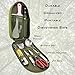 Redneck Convent Camping Utensils Outdoor Cooking Camping Accessories 8-Piece Kitchen Travel Cookware Set in Compact Portable Green Bag