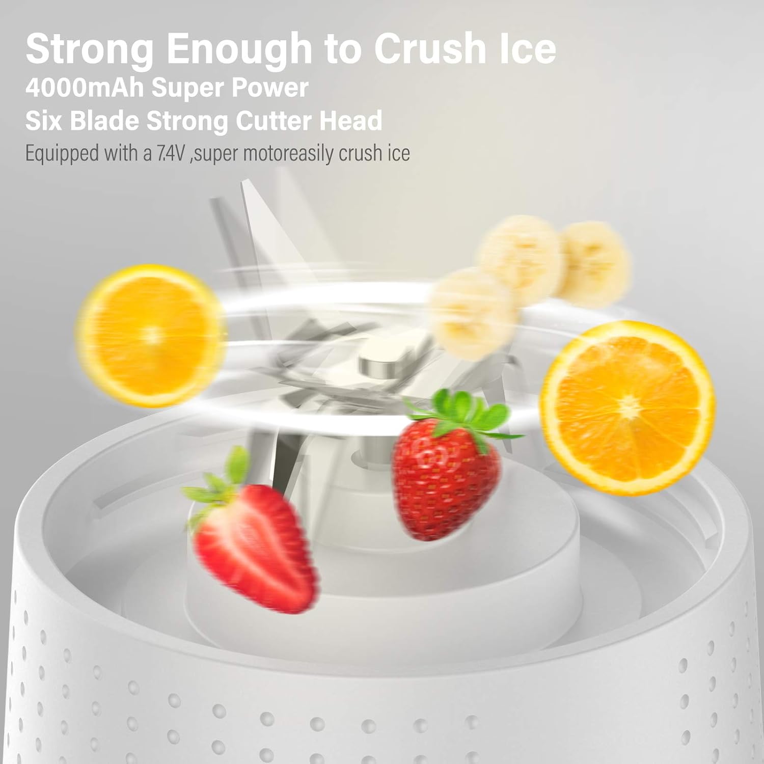 LaHuko Blender Portable Blender Personal Size Blender Juicer Cup for Juice Crushed-ice Smoothie Shake with Six Blades, 4000mAh USB Rechargeable, Blender for Outdoor Picnic Travel Gym: Kitchen & Dining
