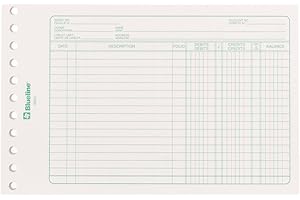 Blueline Mini-Ledger Sheets, 11-Hole Punched, 100 Sheets, Bilingual, 5-1/2-Inch x 8-1/2-Inch, White (BS55)