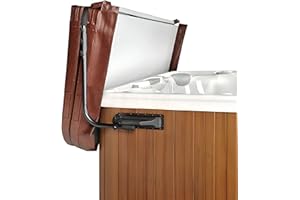 REGMICS Spa Cover Lifts - Pivot Top Mount Spa & Hot Tub Cover Lift Removal System Reinforced Brackets with 3 Hook Towel Rack Fits Most Spas & Hot Tubs