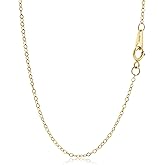 Luxmad 14K Gold Chain Necklace, Dainty Sparkle Cable Link Chain 1.3mm/1.5mm/1.8mm, 16-24 Inches for Women Men, Hypoallergenic, Non-Tarnish, Elegant Layering Minimalist Jewelry