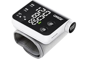 Oklar Blood Pressure Monitor Wrist Automatic Digital Blood Pressure Machine LED Large Screen Display for Home Use 2 Users Mode with Portable Storage Bag Black