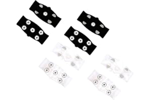 4 Pairs Wezxrauo Universal 5-Tooth Ice Cleats for Shoes and Boots, Invisible Anti-Slip Ice Grips for Snow Ice Slippery Surfac