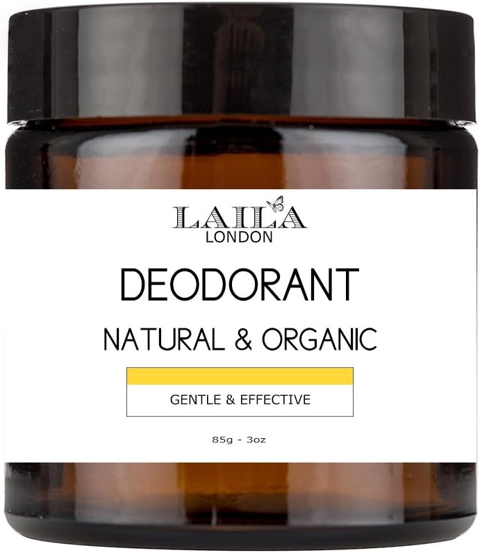 Laila London Natural Organic Deodorant Creme Ideal Sensitive Skin Baking Soda and Aluminium Free.