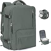 VGCUB Large Travel Backpack with Vacuum System Carry on Personal Item Storage Compression Seal Bags for Clothing with Pump Work Business Vacpack Laptop Backpack for Women Men Green