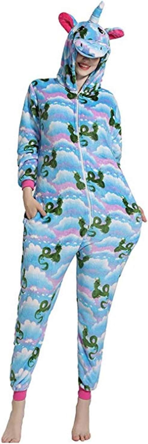 Unisex Unicorn Onesie Pajamas Halloween Cosplay Costume Animal Homewear Onepiece