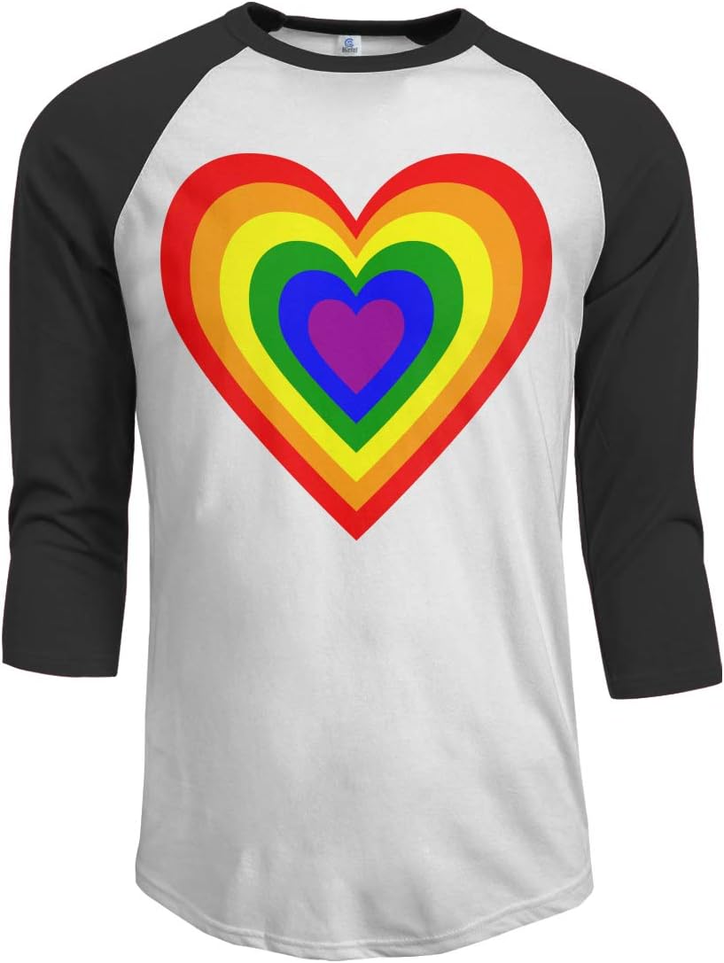 Charity Packer Love Rainbow Heart Summer Shirt Casual Men's Medium Sleeved Shirts Cool Shirt Loose Cotton
