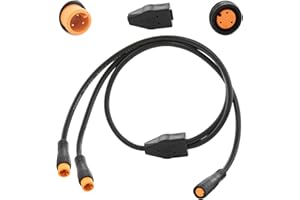 baluoqi 1T2 Y-Splitter Extension Wire with Julet Type 3pin Connector for Bike Headlight/Gear Sensor/Brake Split Cable in eBike Conversion Kits (3pin, 24" in Length, 2 Male to 1 Femal)