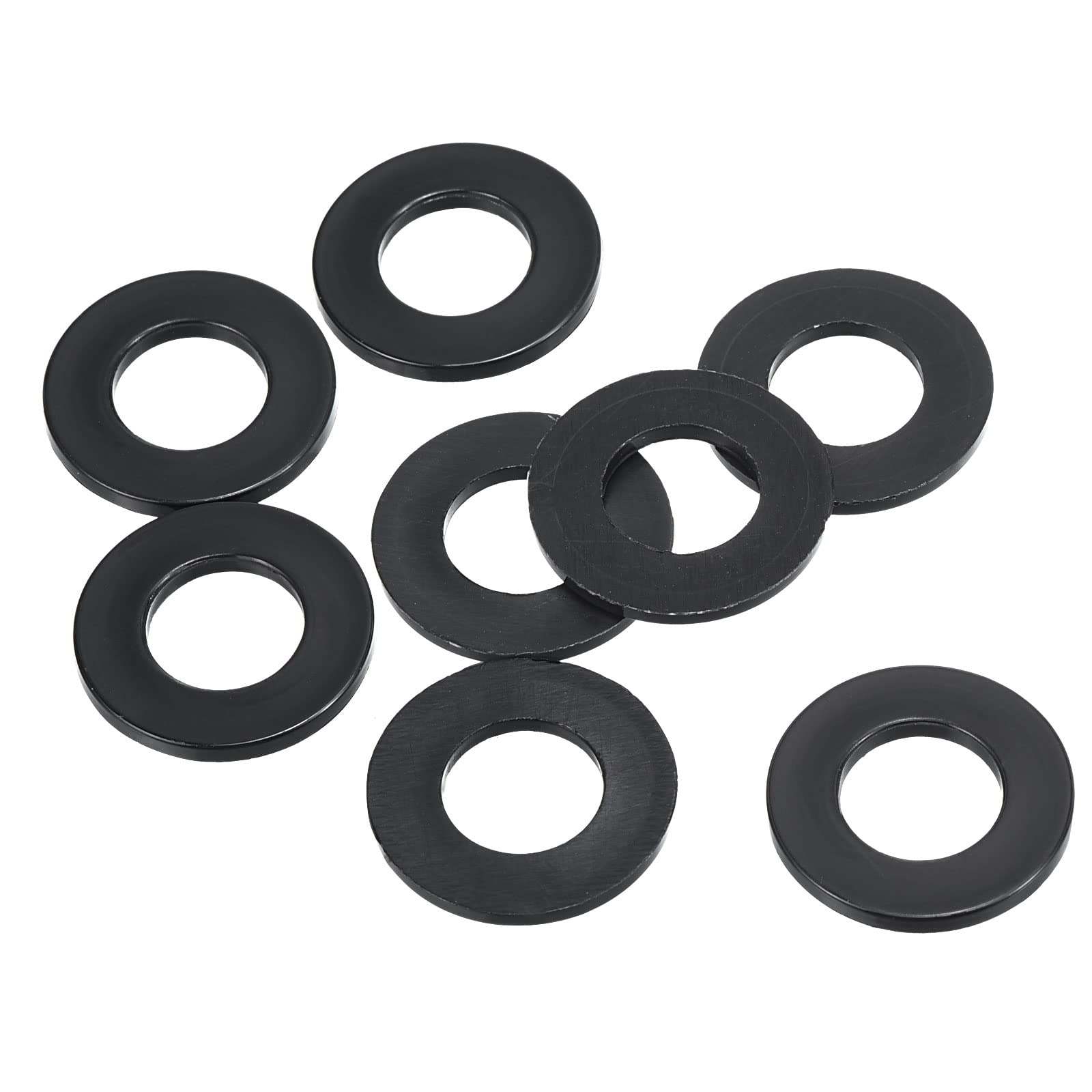 PATIKIL M12 Nylon Flat Washer, 8 Pack 12mm ID 24mm OD 2mm Thick Sealing Spacer Gasket Ring for Faucet Pipe Water Hose Fastener Bolt, Black — image 1