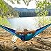Gonex Portable Outdoor Camping Hammock, Nylon Parachute Single Hammock for Travel Camp with Hammock Straps, Ultralight (Dark blue+Light blue)