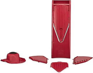 Börner V1 Gemüseschneider Starter Set rot, Gurkenhobel Scheibenschneider Gemüsehobel Kartoffelschneider Karottenhobel Pommesschneider