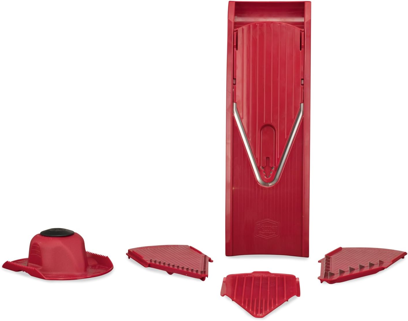 Börner V1 Gemüseschneider Starter Set rot, Gurkenhobel Scheibenschneider Gemüsehobel Kartoffelschneider Karottenhobel Pommesschneider