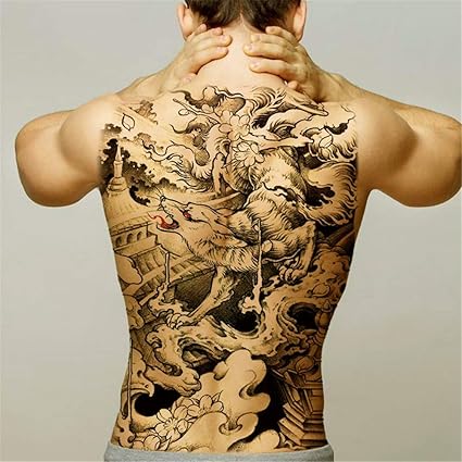 Tzxdbh 5 Pezzi Grande Tatuaggio Tigre Nera Lupo Tatuaggio Lupo Impermeabile Grande Bestia Mostro Corpo Schiena Tatuaggio Carta Tatuaggio Grande 5 Pezzi Amazon It Casa E Cucina