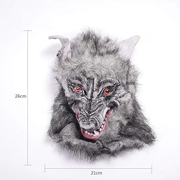 Xin Gruselige Latex Cosplay Halloween Wolf Kopf Maske Tier Party Kostum Theater Prop Tier Kopfschmuck Halloween House Party Dekoration Amazon De Baumarkt