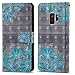 HAOTP Galaxy S9 Wallet Case, 3D Beauty Luxury Fashion PU Flip Stand Credit Card ID Holders Wallet Leather Case Cover for Samsung Galaxy S9 Floral Flower Pattern