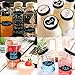 Homder Jars Labels- 120 Chalkboard Stickers- Canisters Labels+ 1 Erasable White Chalk Markers