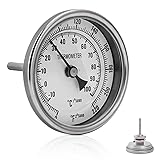 3" Dial 2" Probe FERRODAY 1/2 NPT Stainless Steel
