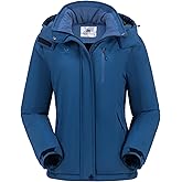CAMELSPORTS Women's Waterproof Ski Jacket Warm Winter Snow Coat Hooded Fleece Mountain Insulated Snowboarding Jacket