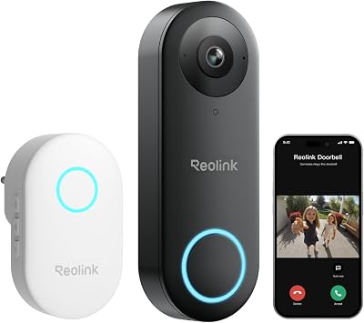 Reolink 5MP Wired Video Doorbell 2.4/5GHz WiFi 180° HD Chime Included No