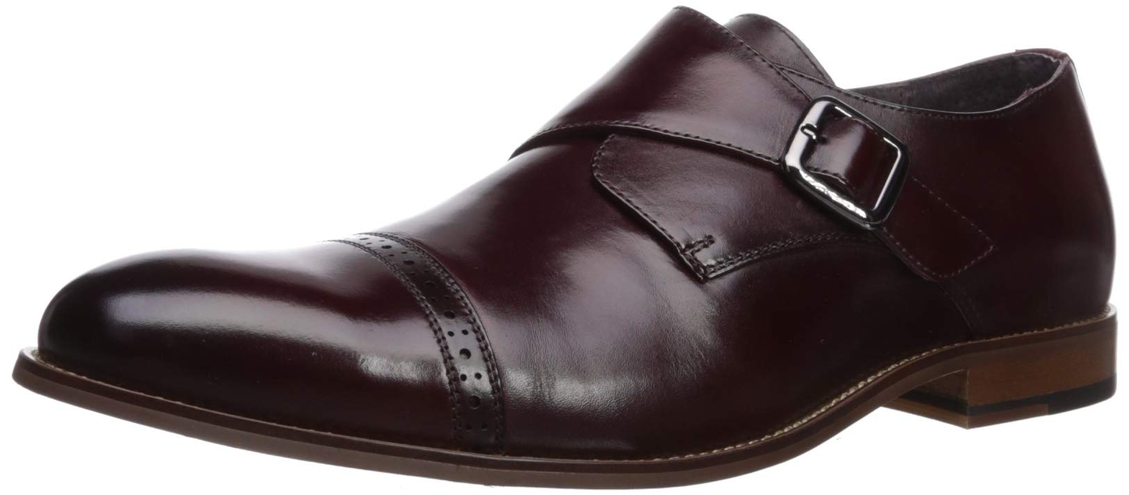 STACY ADAMS Men’s Desmond Cap Toe Monk Strap Loafer , Burgundy, 16 M US