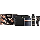 Guess Seductive Noir Men/Homme Eau de Toilette 4 Piece Gift Set - Cologne Spray 3.4 Fl. Oz., Deodorizing Body Spray 6.0 Oz., Shower Gel 3.4 Fl. Oz., & Pouch