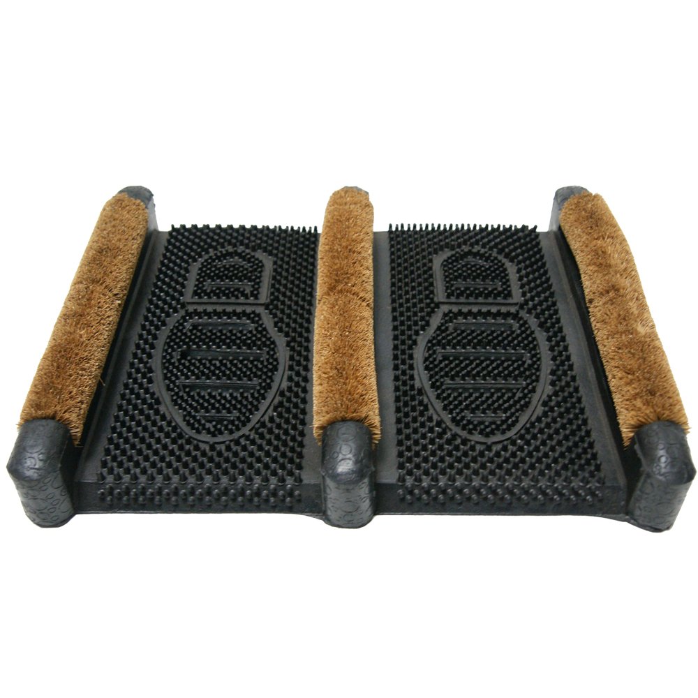 Photo 1 of Rubber-Cal 10-100-011 Traditional Outdoor Boot Scraper, 2.5" x 12" x 16"
