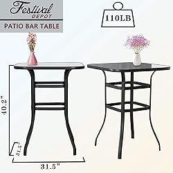 Festival Depot 6pcs Patio Dining Set Bar Height