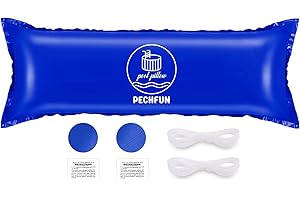 Pechfun Pool Pillows for Above Ground Pools - 4 x 15 ft Pool Air Pillow for Winterizing Closing, Swimming Pools Winter Protection for Cold-Resistant, Inflatable Cover Pillow with 2 Ropes