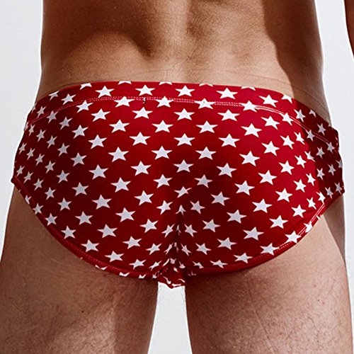 image for Hunzed Men Clothing Men Print Swimming Underwear, Star Swimwear Swim B