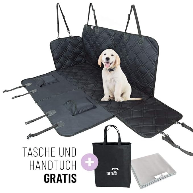 fifficus® Universal Hundedecke für die Auto Rückbank l Wasserfeste Decke für Hunde als Schutz für den Autositz I Autoschondec