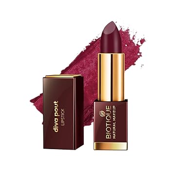 Biotique Natural Makeup Diva Pout Lipstick, Midnight Passion, 4g
