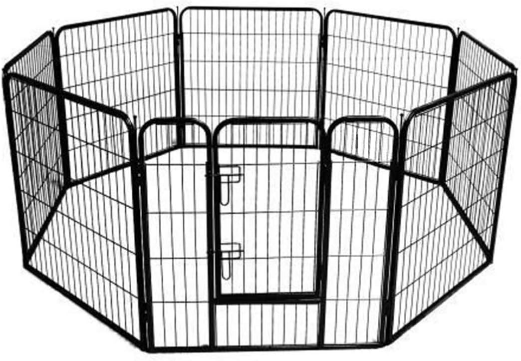 SLifeeling Foldable Metal Pen with Gate Pet Dog Exercise Fence Pen