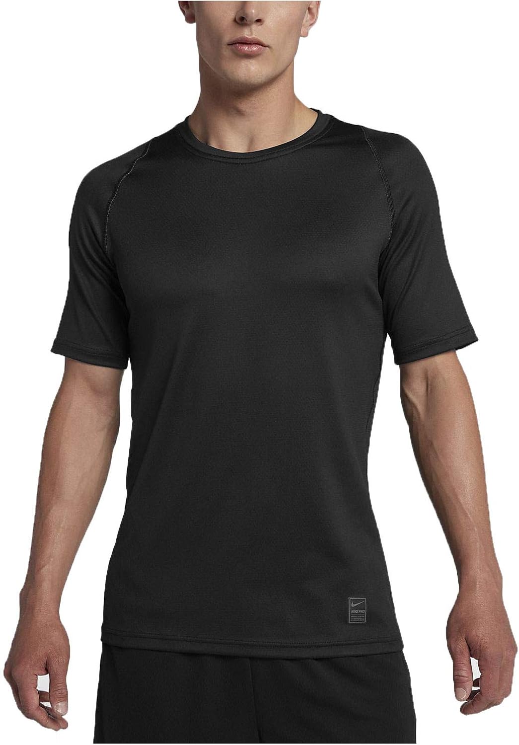 Amazon Com Nike Men S Dri Fit Pro Colorburst Fitted Training Top Black Medium Clothing