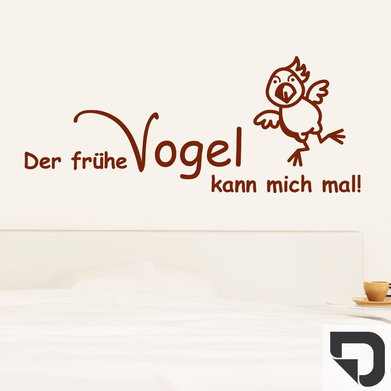 DESIGNSCAPE® Wandtattoo Spruch Der frühe Vogel kann mich mal! mit