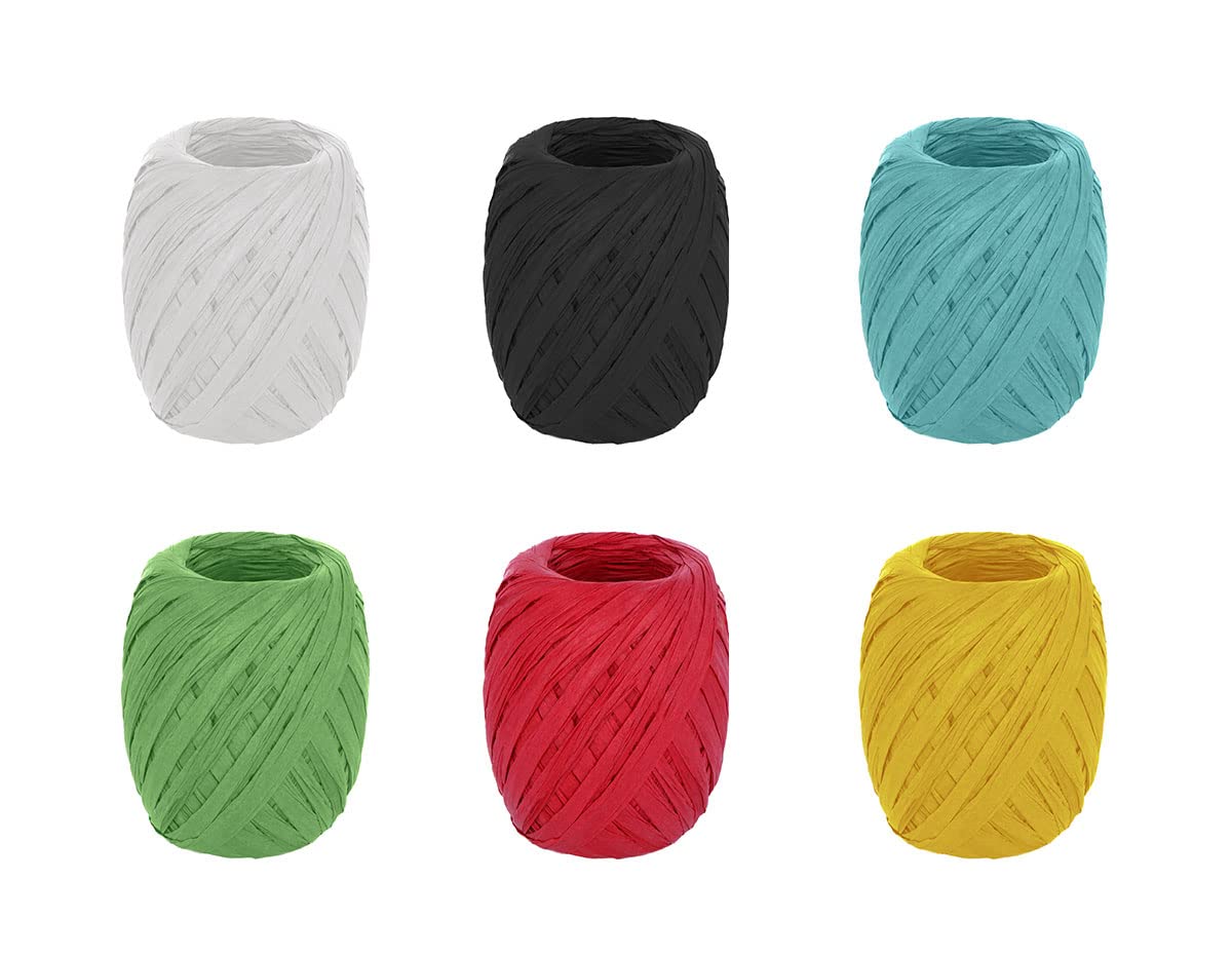 INNSPIRO 99810 Pack of Paper Raffia 6 Colours 4 mm x 30 m SP, SP-99810