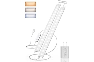 Goodea [Upgrade Brightness] Plug-in Under Cabinet Lights, 12inch LED Dimmable Closet Lights with Memory Function, 3 Color Temperature Under Counter Lights for Kitchen, Cabinet, Bookshelf