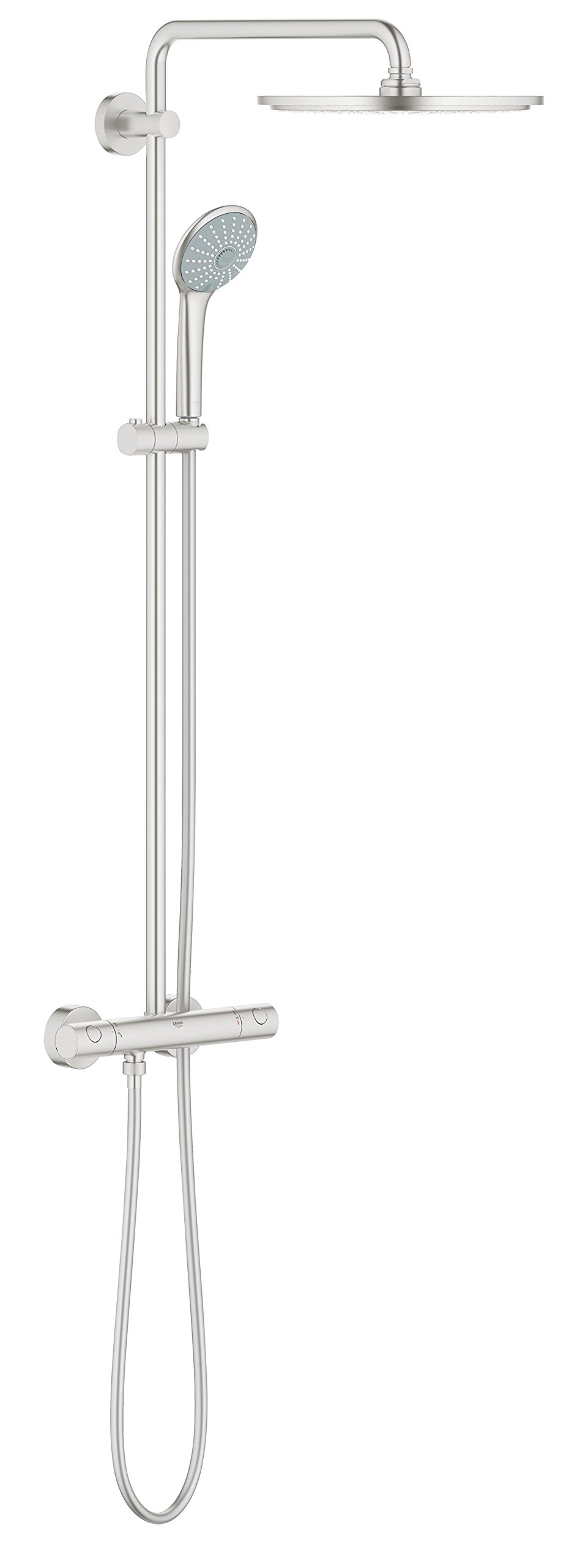 GROHE Euphoria System Shower System with Thermostatic Mixer for Wall Mounting Supersteel 26075DC0