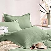 Sage Green 2 Pack Pillow Shams Set Standard Size, Soft Microfiber Pillowcases for Bed, 20x26 Inch