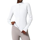 Gacaky Women's Slim Fit Workout Running Track Jackets Full Zip-up Yoga Athletic Jacket with Thumb Holes