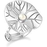 LeCalla 925 Sterling Silver Adjustable Rings for Women | Lightweight Adjustable Vintage Design Stackable Finger Ring | Nature Inspired Handmade Engagement Promise Ring Jewelry