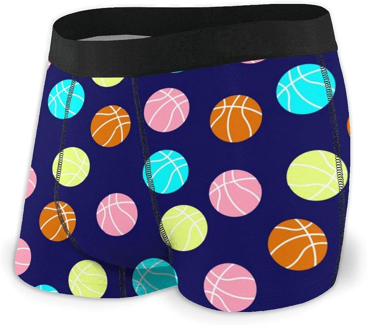 Mens Ultra Soft Underwear Trunk Colorful Basketball Balls