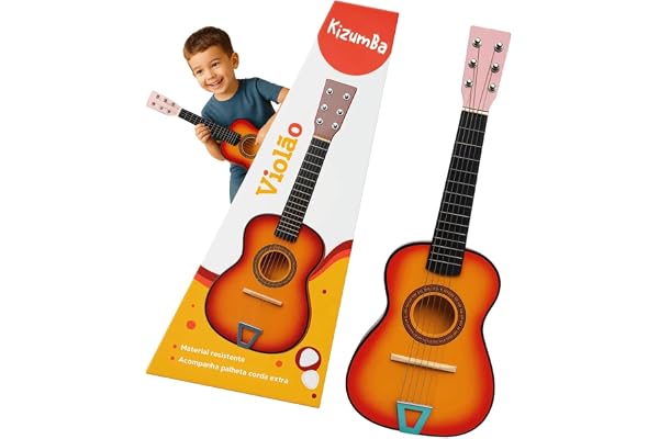Mini Violão Semi Profissional Para Crianças Infantil Corda Em Aço Acústico Instrumento Musical Kizumba