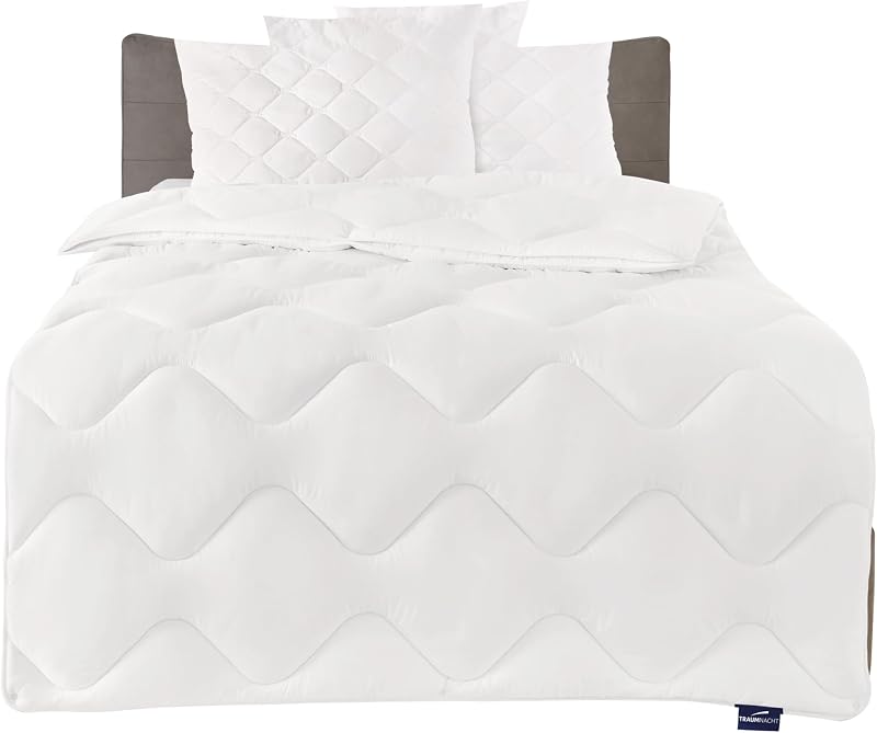 Cozy - Bettenset Mono, 1 x Übergangsbettdecke 135 x 200 Set und 1 x Kopfkissen 80 x 80 cm, Öko-Tex zertifiziert, weiß, entwickelt in Deutschland — Foto 1 von 8