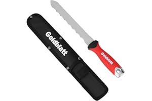 Goldblatt Insulation Knife, 8 Inch Serrated Sharp Stainless Steel Blade, Double Edged Insulation Knife Tool for Cutting Foam 