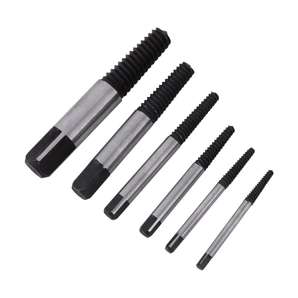 Broken Screw Extractor Drill Bit Set 6 Pcs Damaged Nut Screw Bolt Extractors Stud Removers 6 Pcs Drill Bits Universal Removal Tool with Plastic Storage Box - Image 5